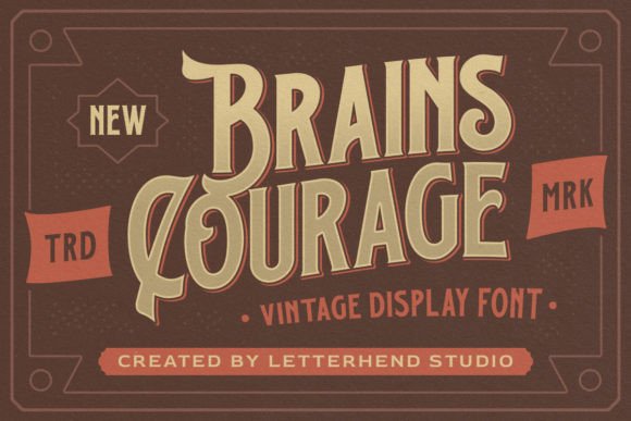 Brains Courage: A Stylish Display Font for Bold and Nostalgic Headlines