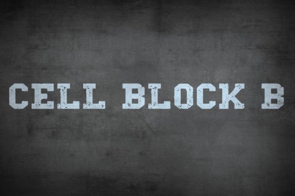 Cell Block B: A Bold Eroded Slab Serif Display Font for Vintage-Inspired Designs